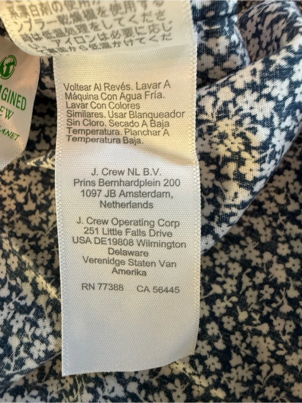 J.Crew Men's Blue Floral Button-Down Shirt Ditsy Print Size L